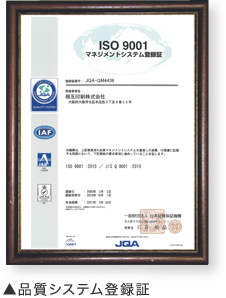 品質システム登録証